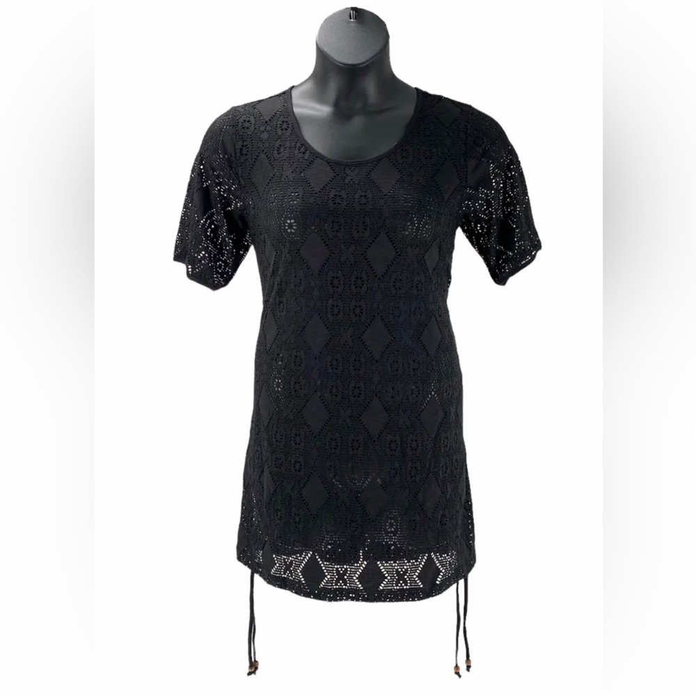 Denim and co. Beach knit elbow sleeve cover up